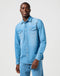 Wrangler Men's Western Shirt In Mid Light Wash